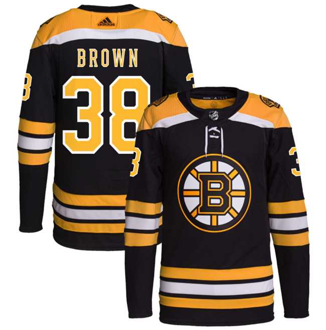 Men%27s Boston Bruins #38 Patrick Brown Black Stitched Jersey->boston bruins->NHL Jersey